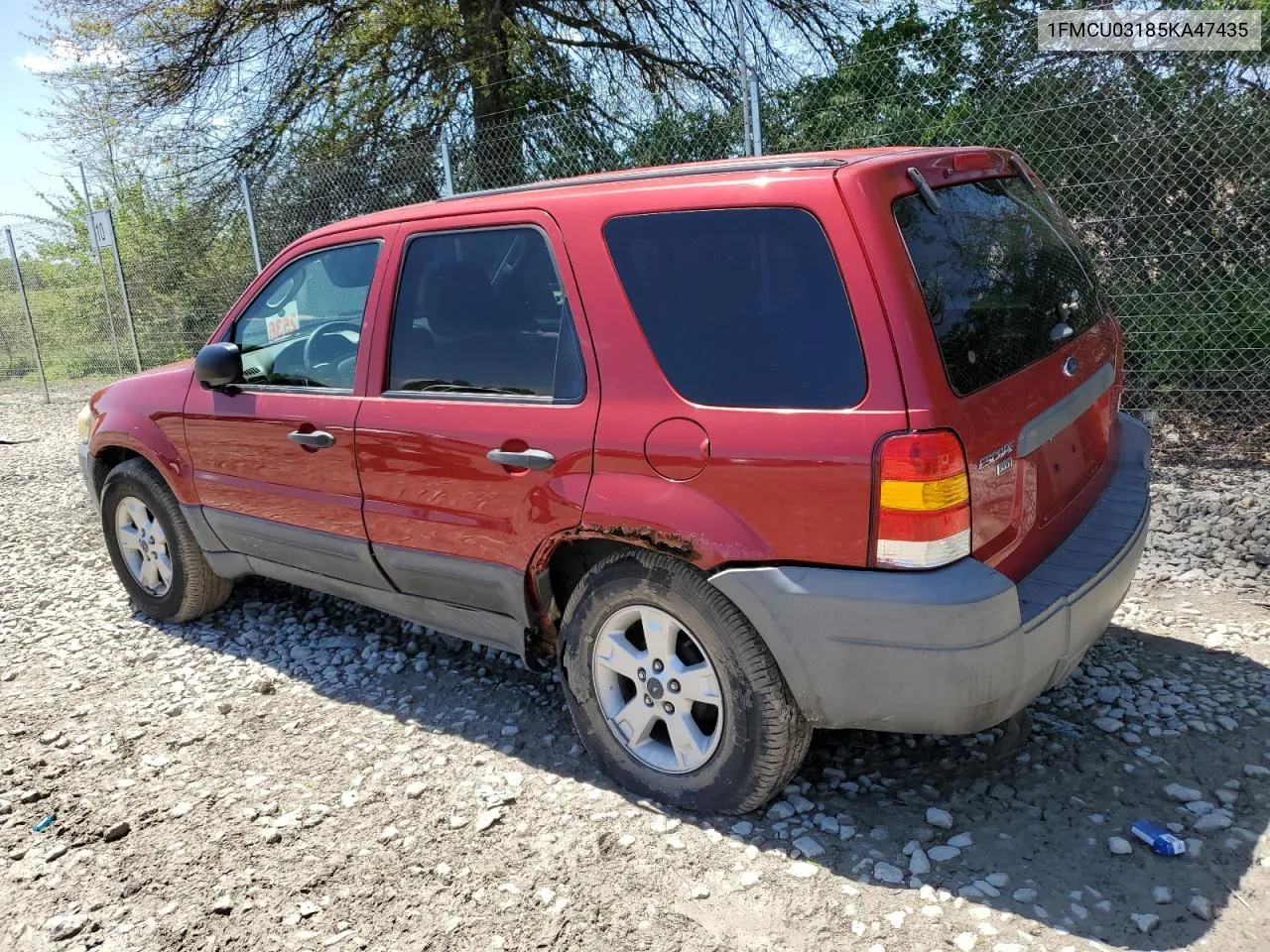 2005 Ford Escape Xlt VIN: 1FMCU03185KA47435 Lot: 70163004