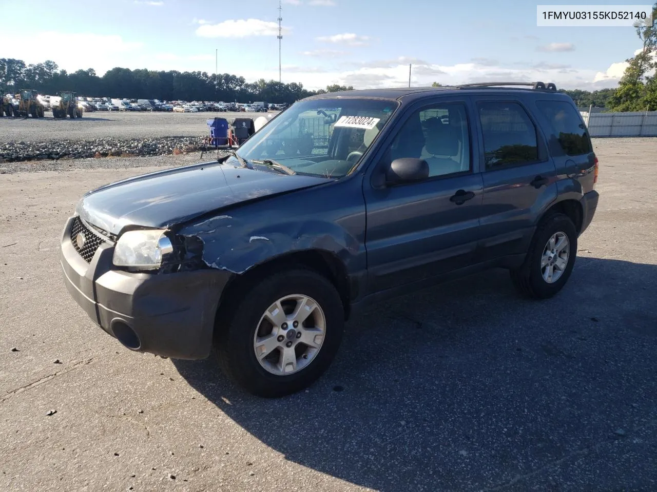 2005 Ford Escape Xlt VIN: 1FMYU03155KD52140 Lot: 71283024