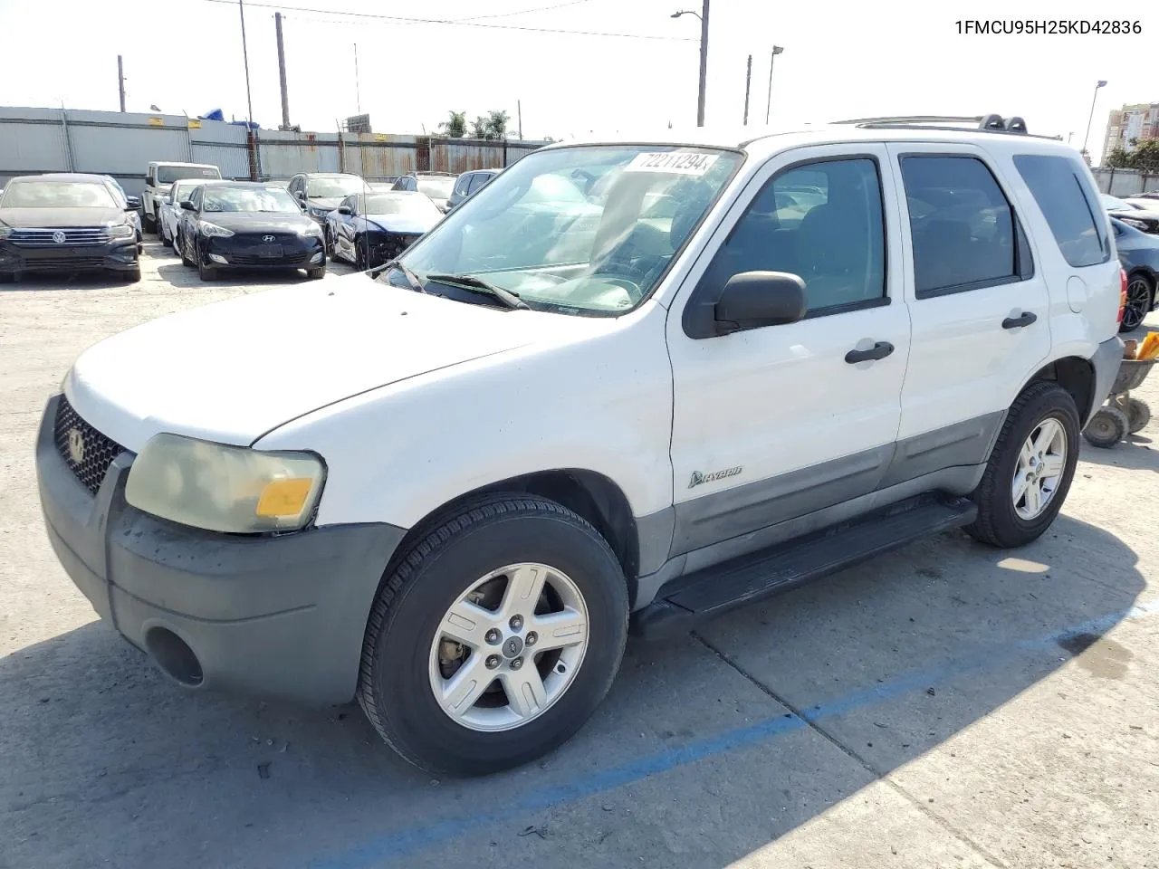 2005 Ford Escape Hev VIN: 1FMCU95H25KD42836 Lot: 72211294