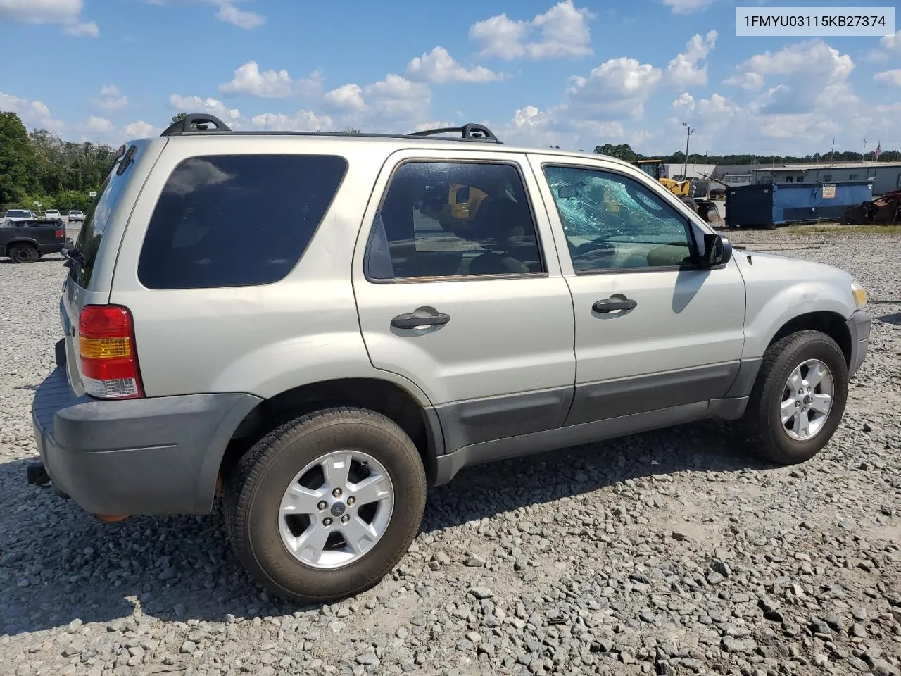 2005 Ford Escape Xlt VIN: 1FMYU03115KB27374 Lot: 72568654