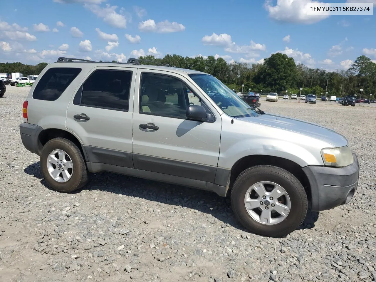 2005 Ford Escape Xlt VIN: 1FMYU03115KB27374 Lot: 72568654