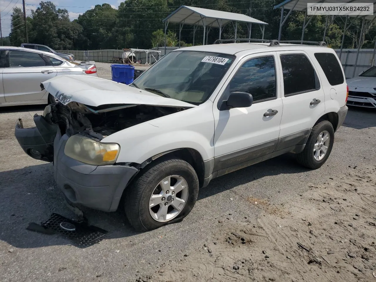 2005 Ford Escape Xlt VIN: 1FMYU031X5KB24232 Lot: 74798104