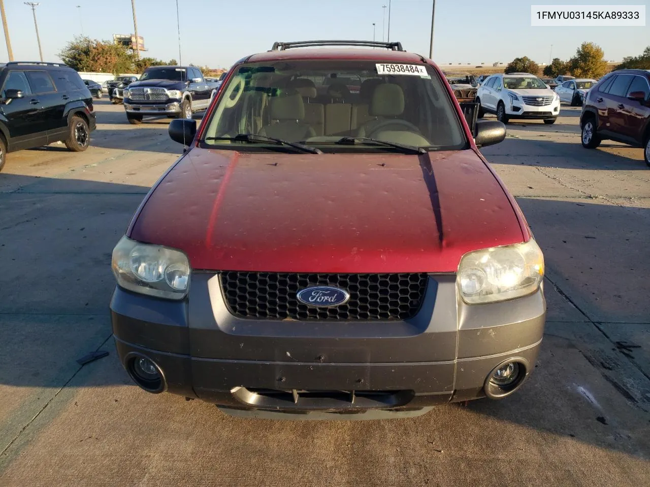 2005 Ford Escape Xlt VIN: 1FMYU03145KA89333 Lot: 75938484