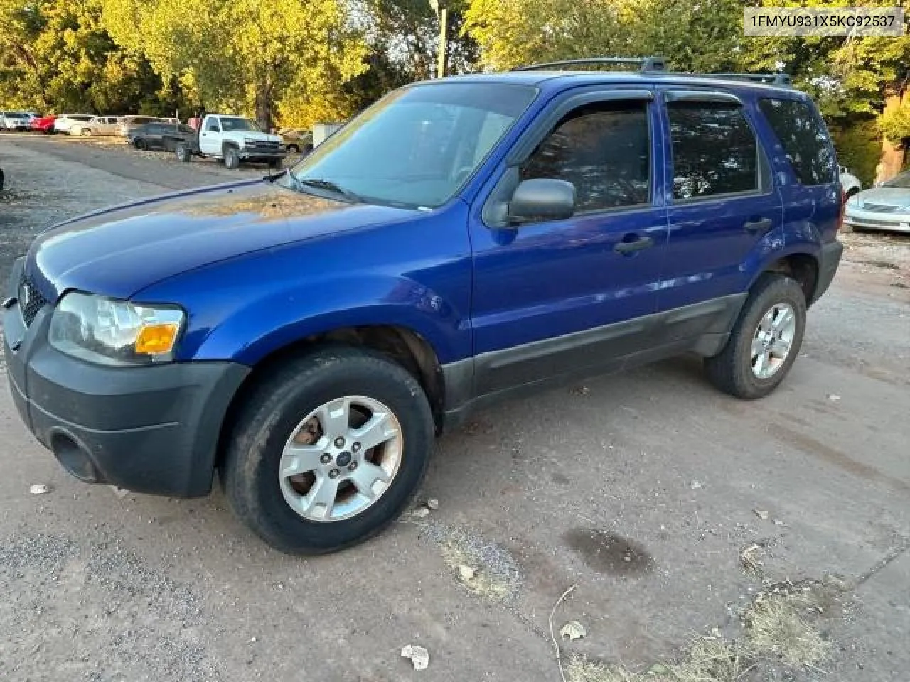 2005 Ford Escape Xlt VIN: 1FMYU931X5KC92537 Lot: 77329934