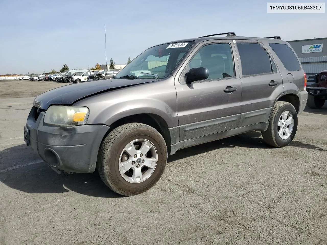 2005 Ford Escape Xlt VIN: 1FMYU03105KB43307 Lot: 79451414