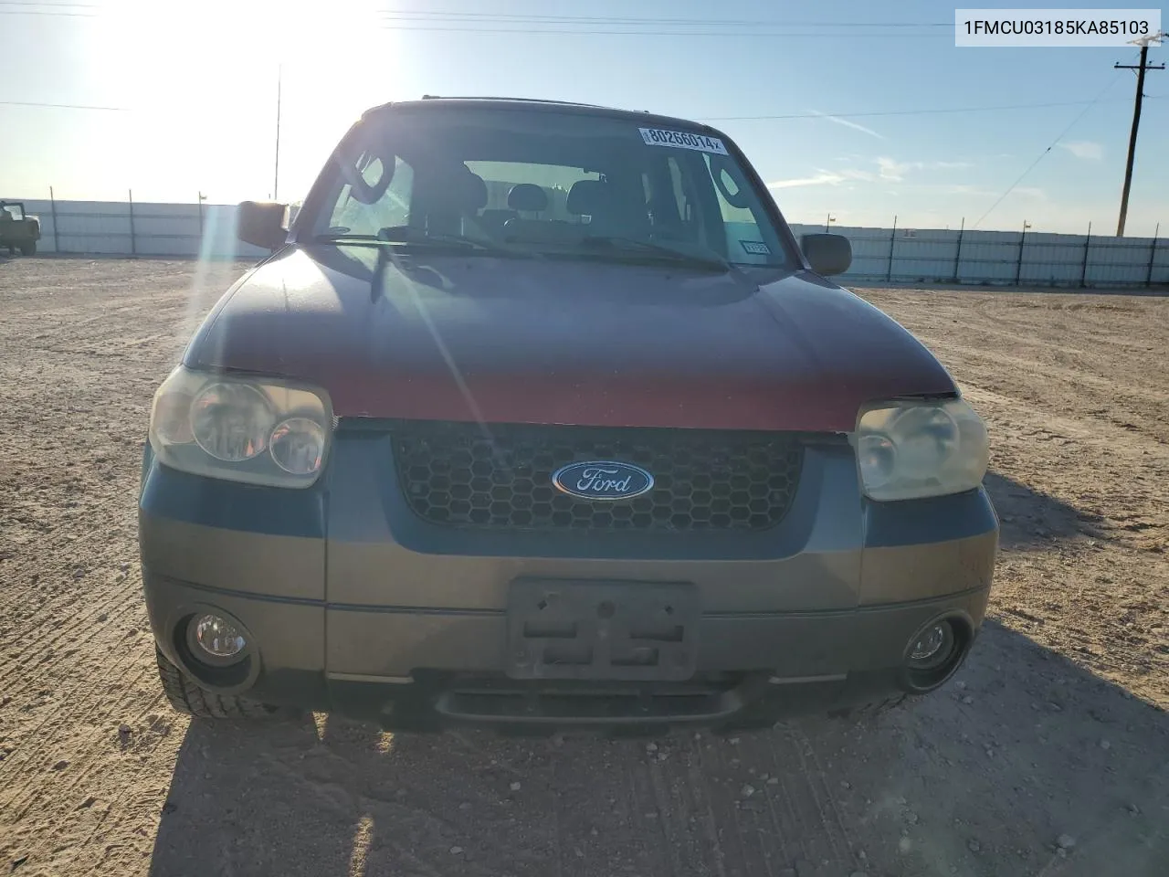 2005 Ford Escape Xlt VIN: 1FMCU03185KA85103 Lot: 80266014