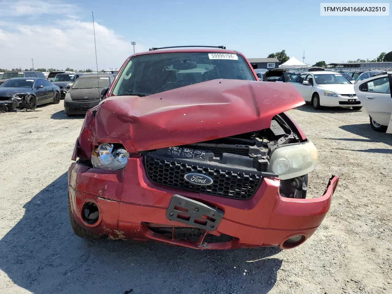 2006 Ford Escape Limited VIN: 1FMYU94166KA32510 Lot: 59999194