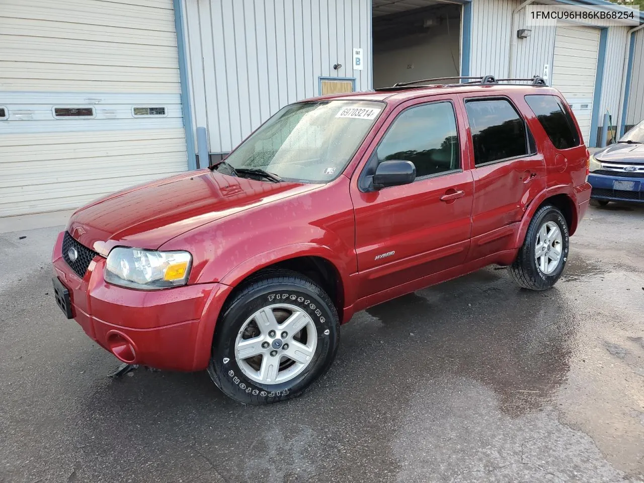 2006 Ford Escape Hev VIN: 1FMCU96H86KB68254 Lot: 69703214