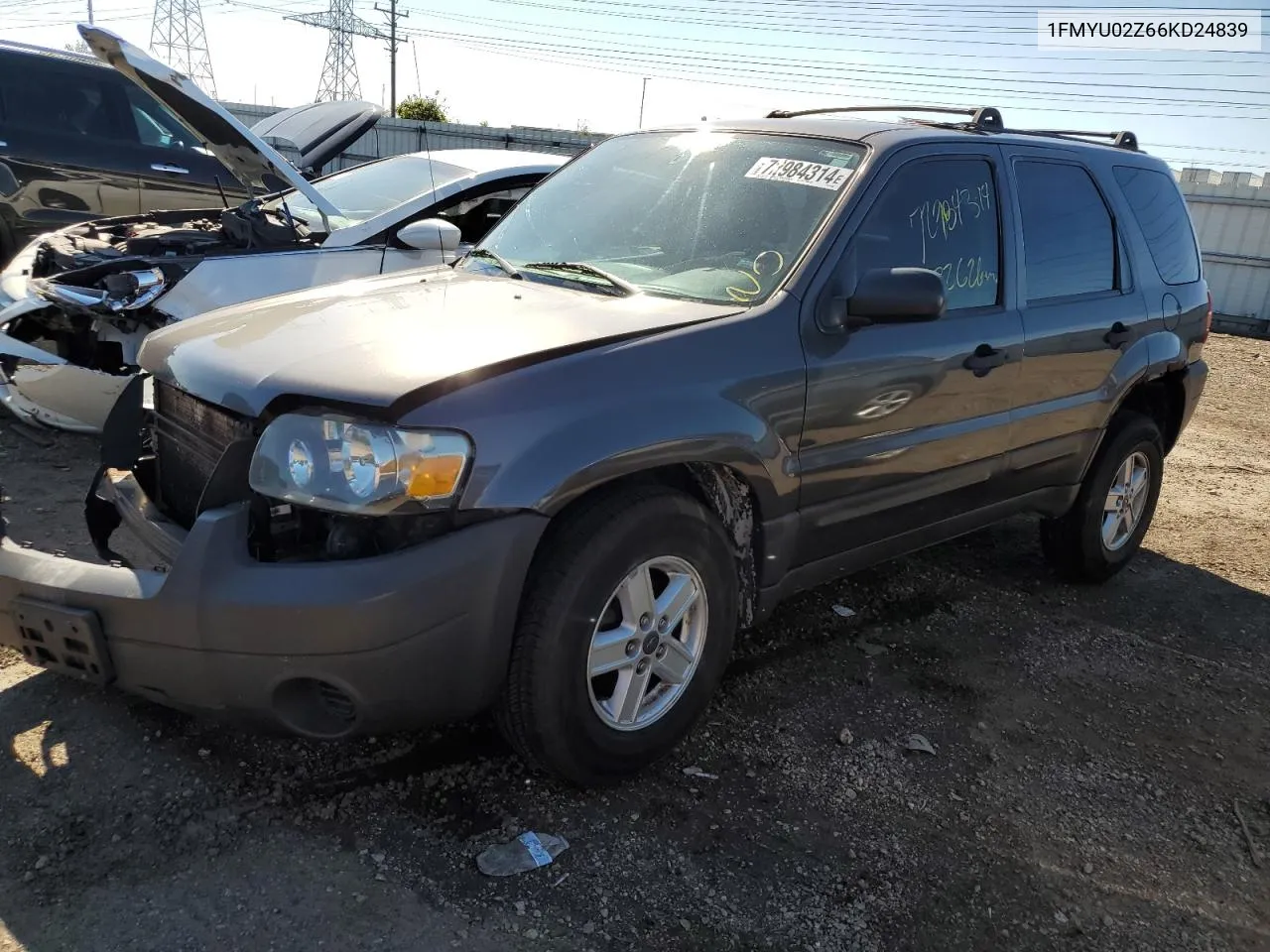 2006 Ford Escape Xls VIN: 1FMYU02Z66KD24839 Lot: 72984314