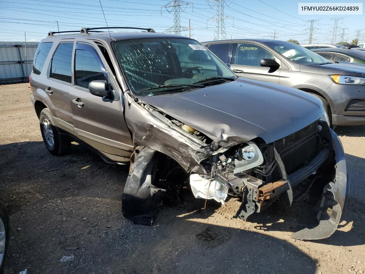 2006 Ford Escape Xls VIN: 1FMYU02Z66KD24839 Lot: 72984314