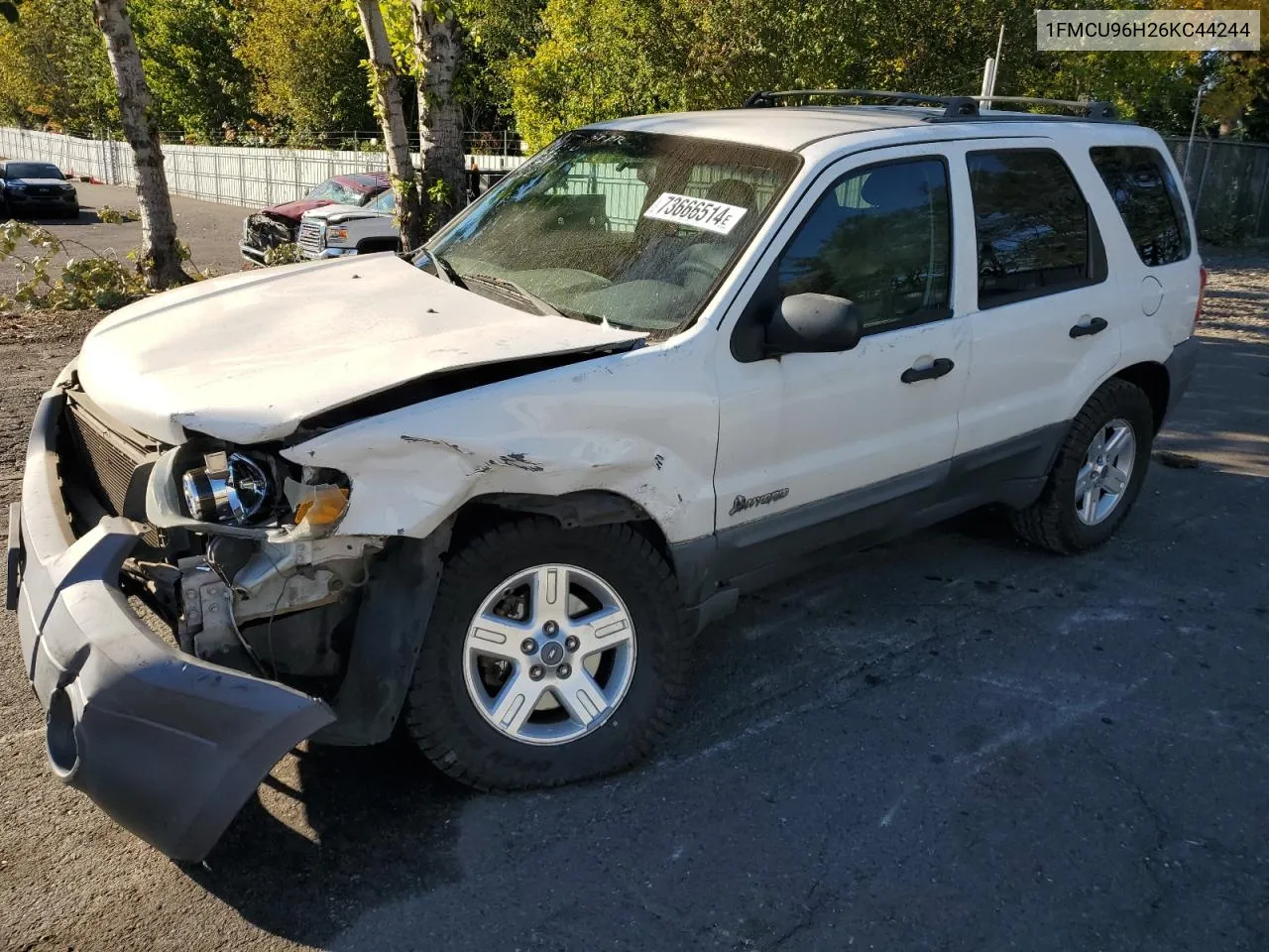 2006 Ford Escape Hev VIN: 1FMCU96H26KC44244 Lot: 73666514