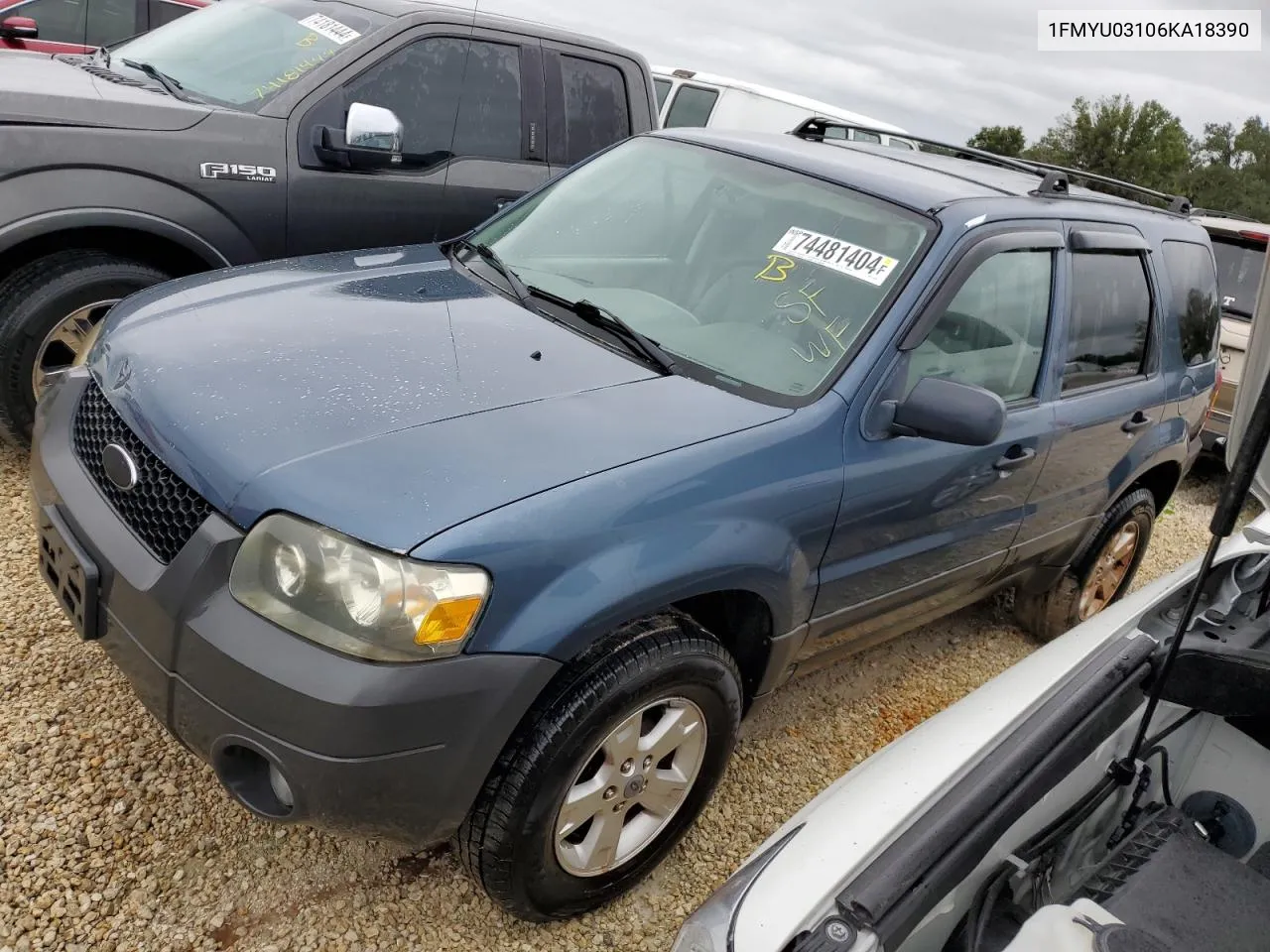 2006 Ford Escape Xlt VIN: 1FMYU03106KA18390 Lot: 74481404