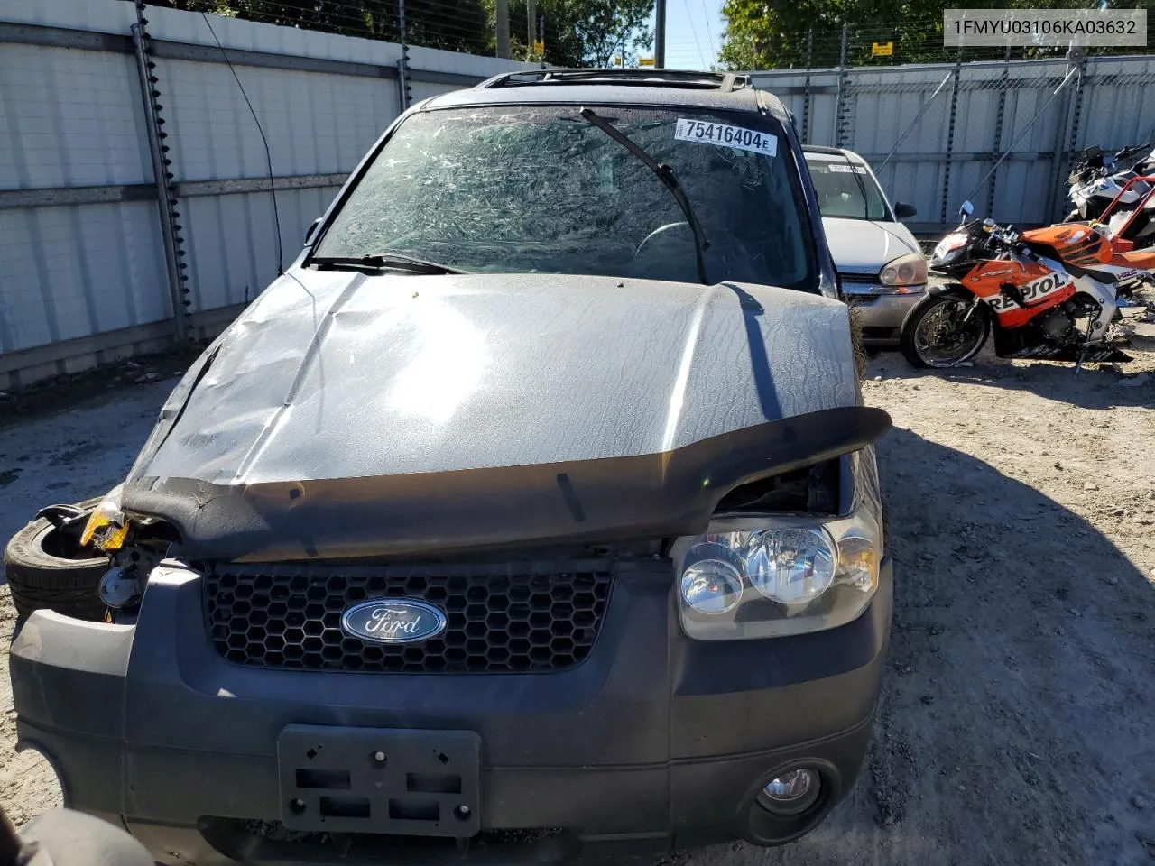 2006 Ford Escape Xlt VIN: 1FMYU03106KA03632 Lot: 75416404