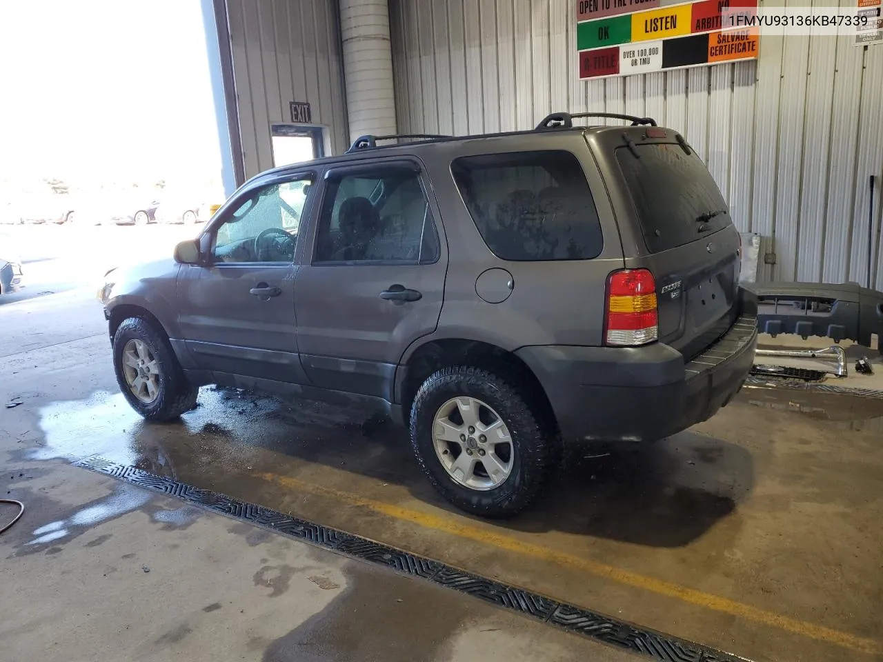 2006 Ford Escape Xlt VIN: 1FMYU93136KB47339 Lot: 77029434