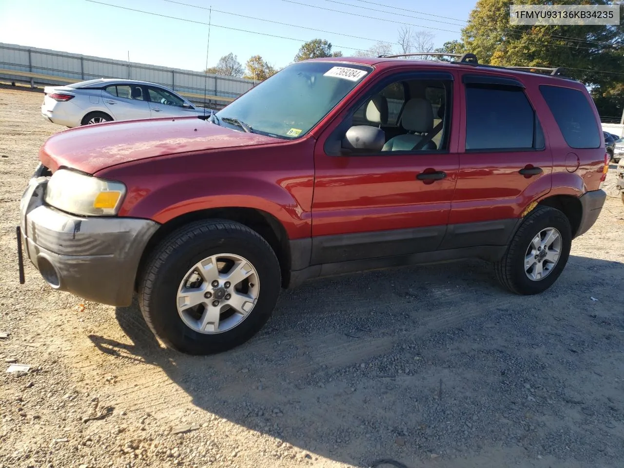 2006 Ford Escape Xlt VIN: 1FMYU93136KB34235 Lot: 77369384