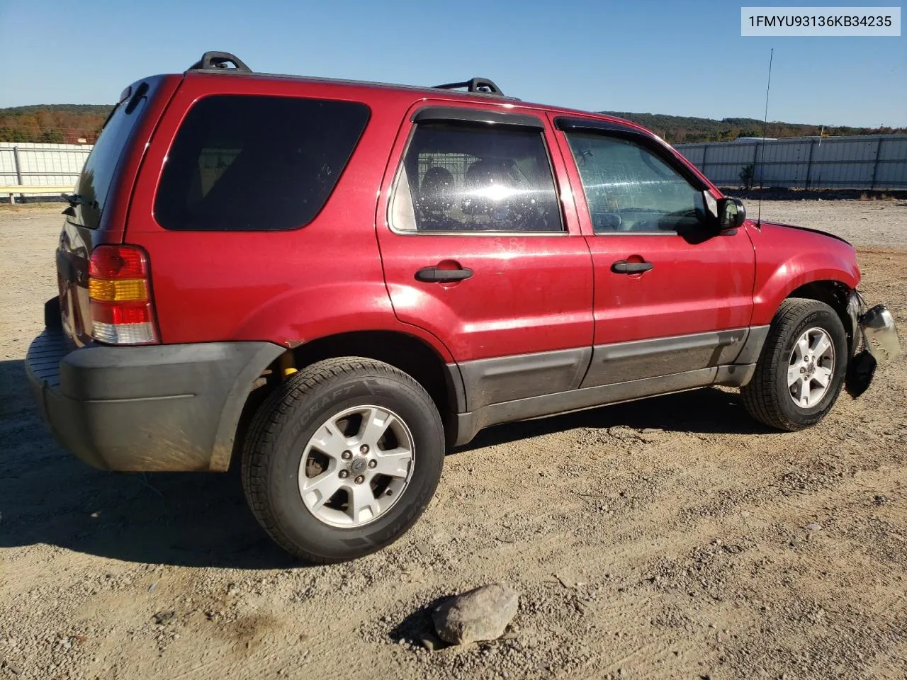 2006 Ford Escape Xlt VIN: 1FMYU93136KB34235 Lot: 77369384