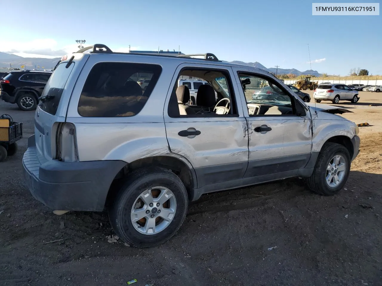 2006 Ford Escape Xlt VIN: 1FMYU93116KC71951 Lot: 77454554