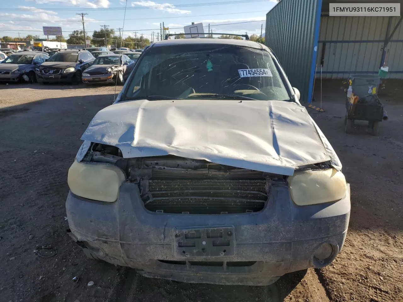 2006 Ford Escape Xlt VIN: 1FMYU93116KC71951 Lot: 77454554