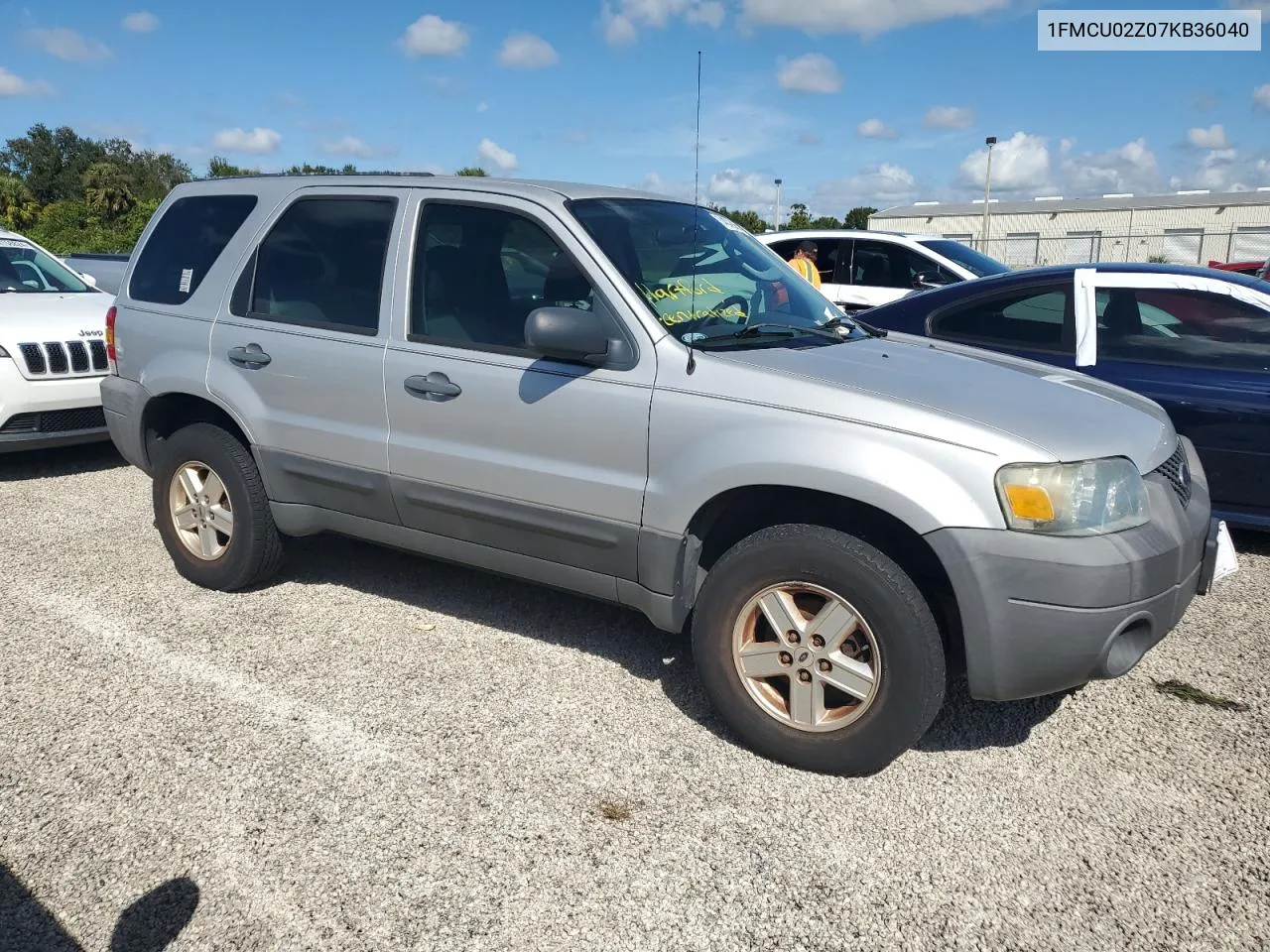 2007 Ford Escape Xls VIN: 1FMCU02Z07KB36040 Lot: 74043354