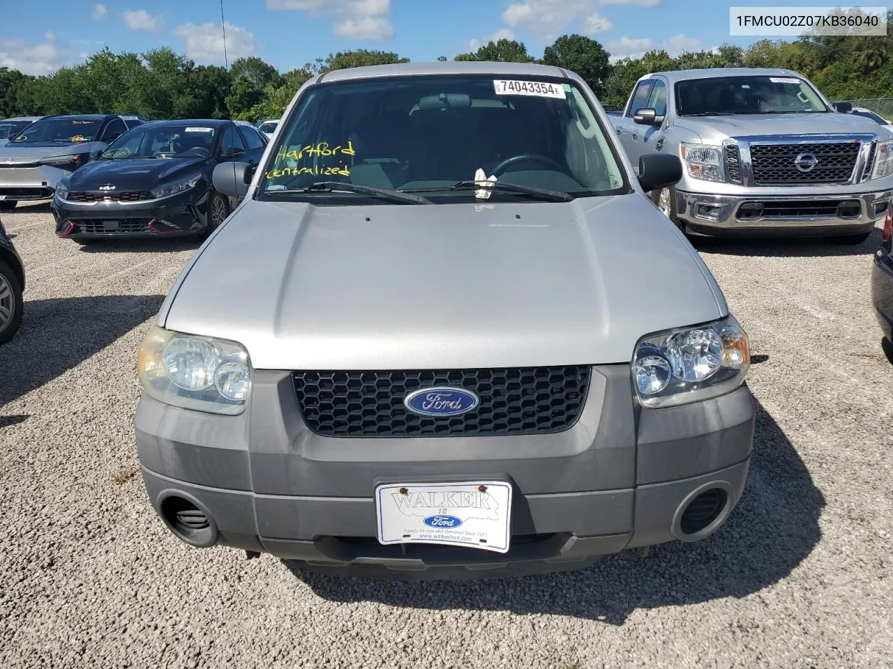 2007 Ford Escape Xls VIN: 1FMCU02Z07KB36040 Lot: 74043354