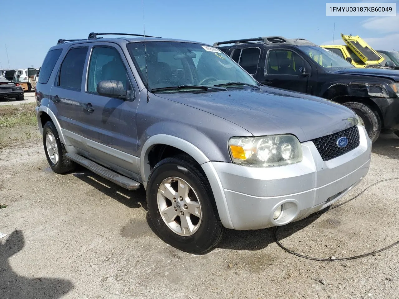 2007 Ford Escape Xlt VIN: 1FMYU03187KB60049 Lot: 74588994