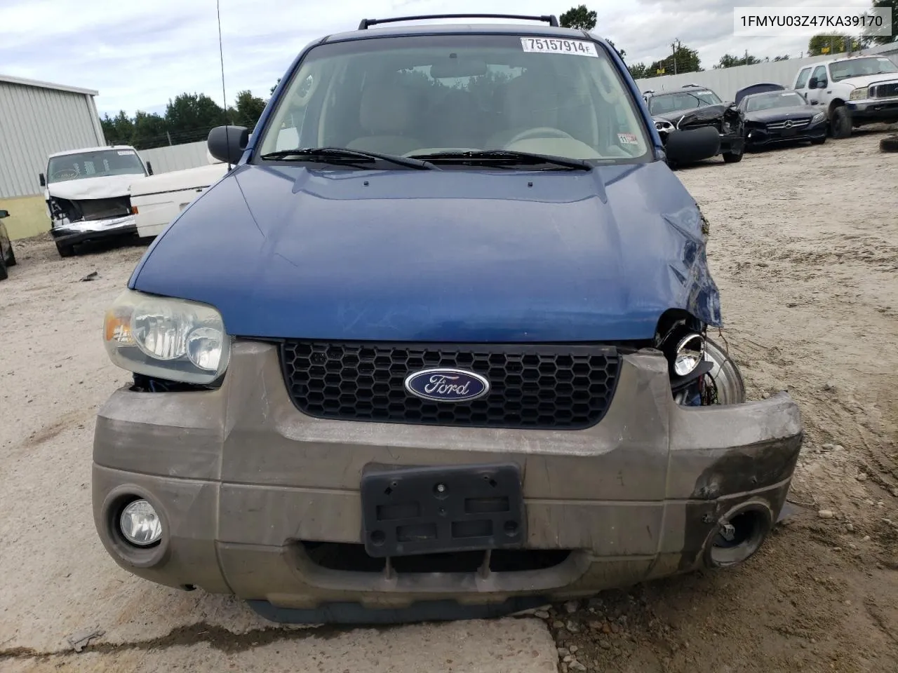 2007 Ford Escape Xlt VIN: 1FMYU03Z47KA39170 Lot: 75157914