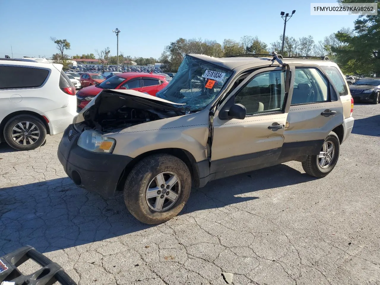 2007 Ford Escape Xls VIN: 1FMYU02Z57KA98262 Lot: 75181834