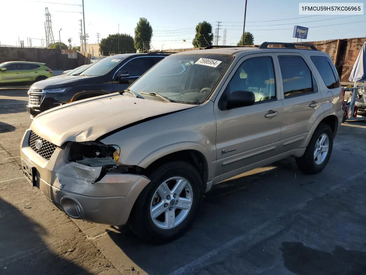 2007 Ford Escape Hev VIN: 1FMCU59H57KC06965 Lot: 75986954