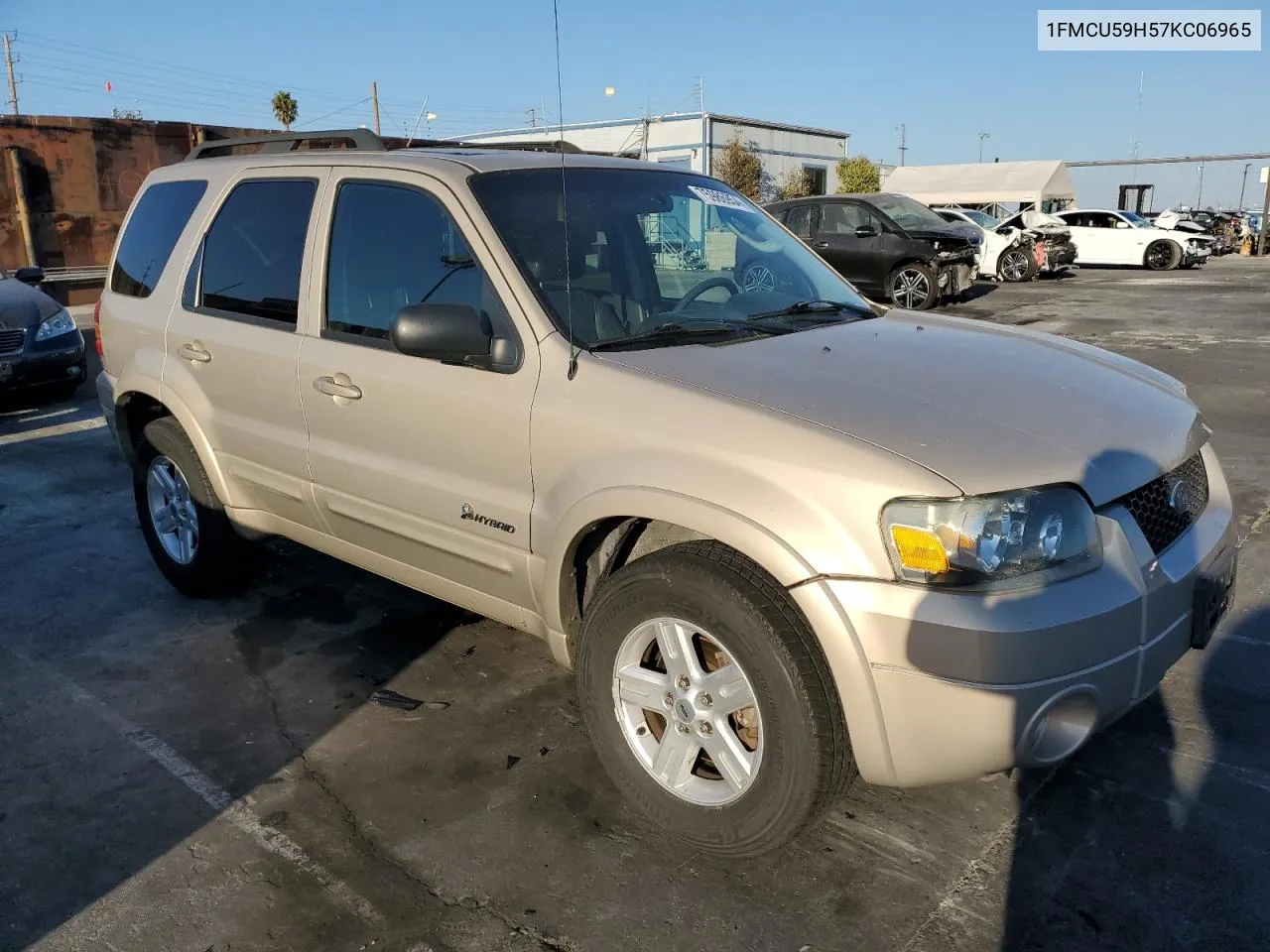 2007 Ford Escape Hev VIN: 1FMCU59H57KC06965 Lot: 75986954