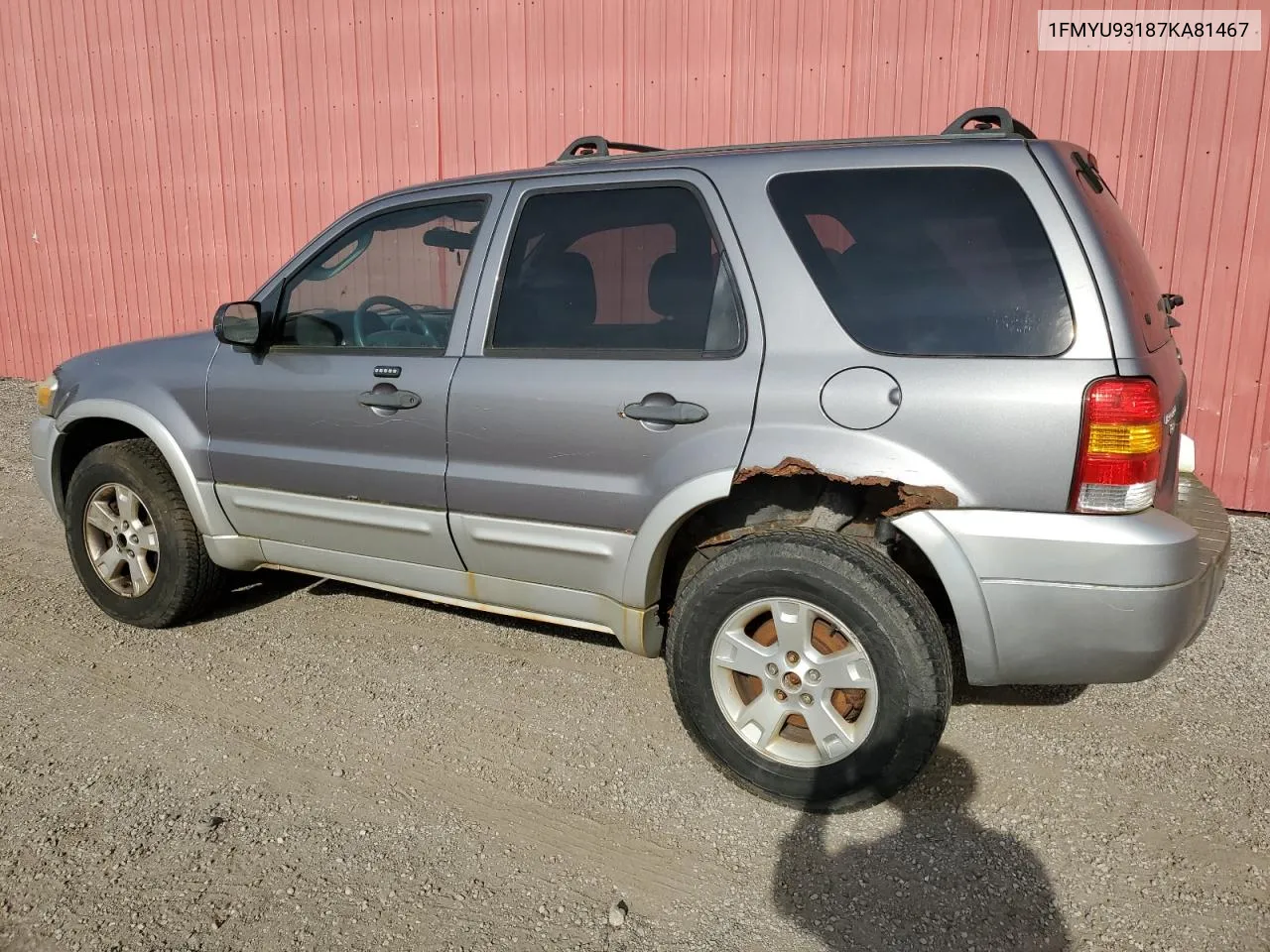 2007 Ford Escape Xlt VIN: 1FMYU93187KA81467 Lot: 76453394