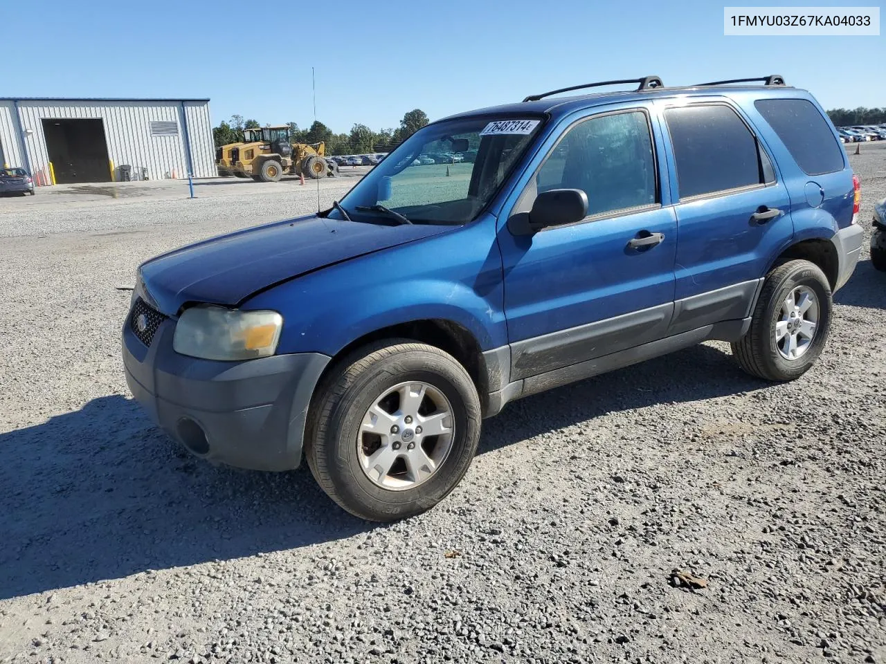 2007 Ford Escape Xlt VIN: 1FMYU03Z67KA04033 Lot: 76487314