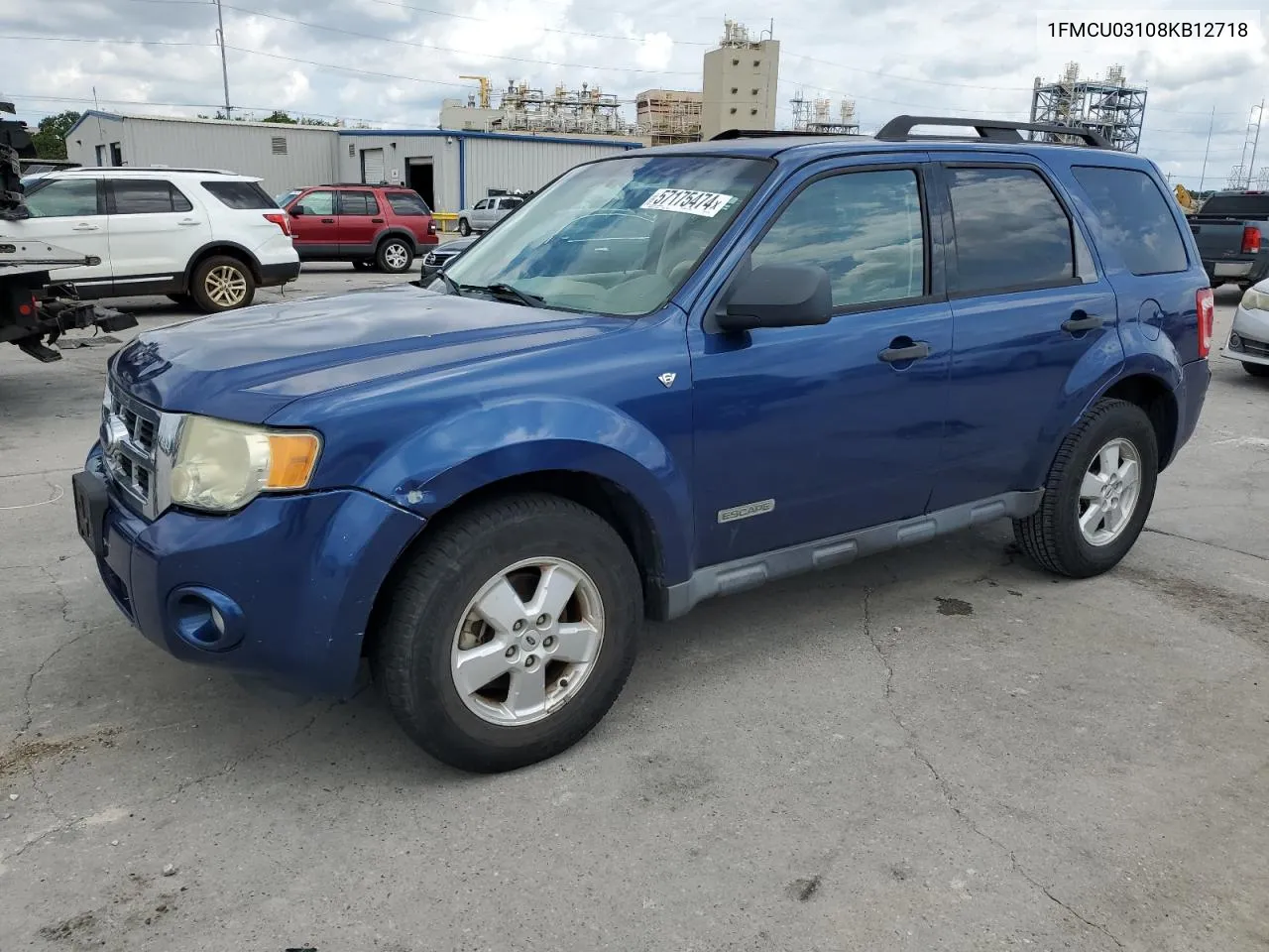 2008 Ford Escape Xlt VIN: 1FMCU03108KB12718 Lot: 57175474