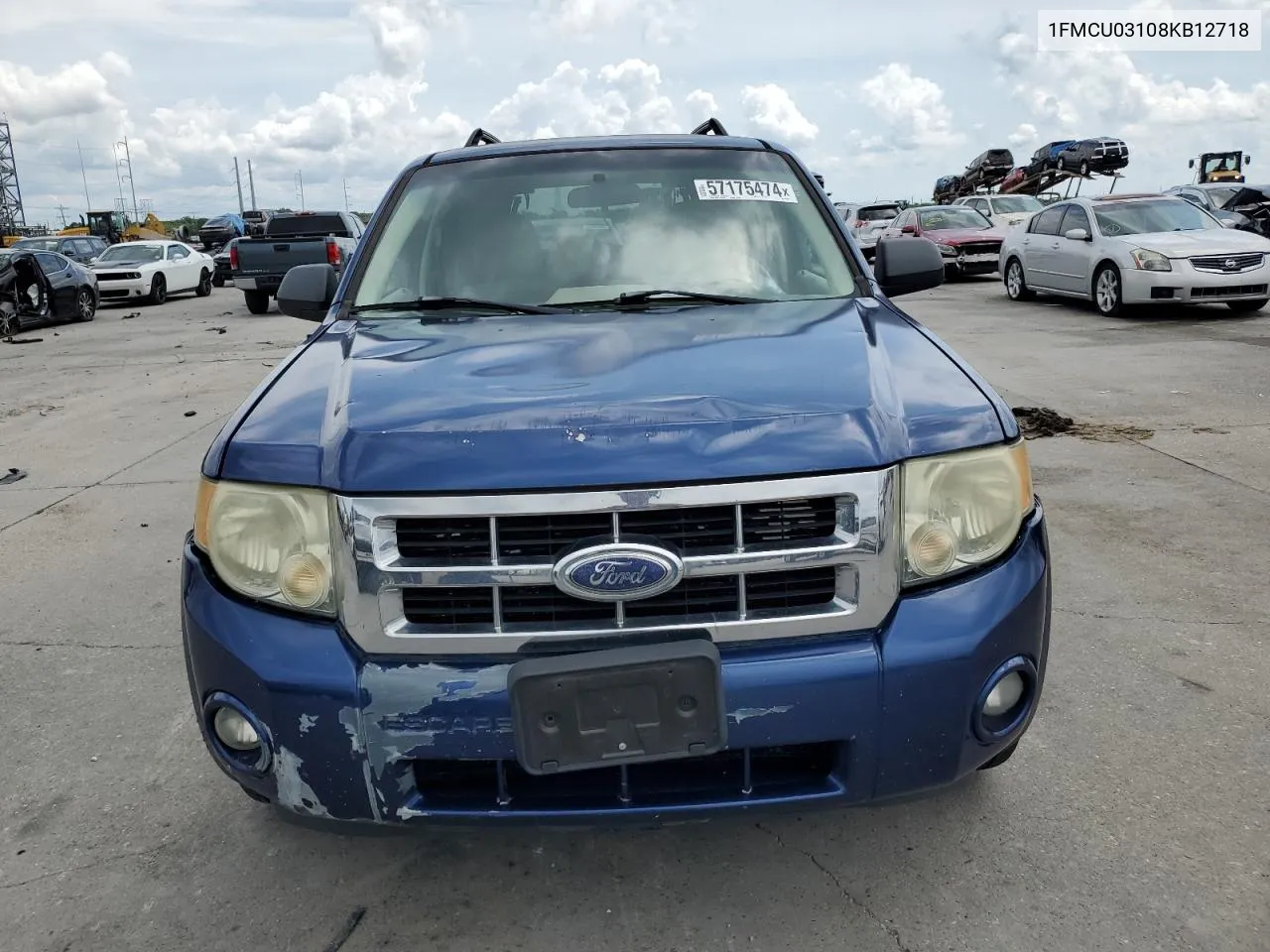 2008 Ford Escape Xlt VIN: 1FMCU03108KB12718 Lot: 57175474