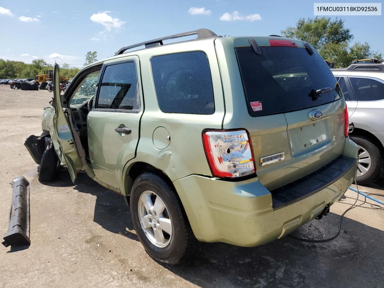 2008 Ford Escape Xlt VIN: 1FMCU03118KD92536 Lot: 69321644