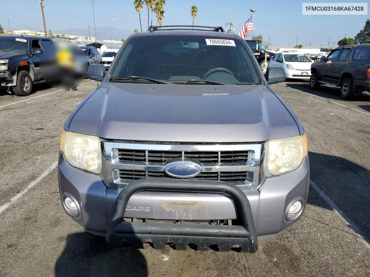 2008 Ford Escape Xlt VIN: 1FMCU03168KA67428 Lot: 70665834