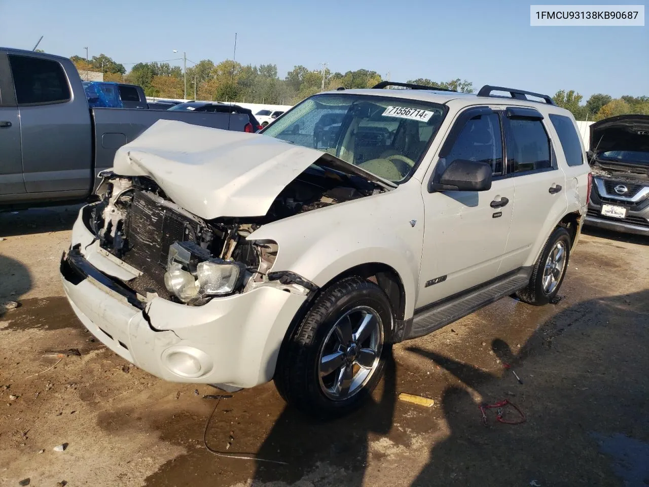 2008 Ford Escape Xlt VIN: 1FMCU93138KB90687 Lot: 71556714