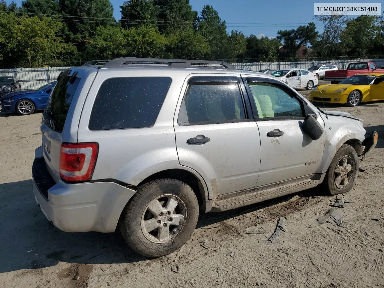 2008 Ford Escape Xlt VIN: 1FMCU03138KE51408 Lot: 74201804