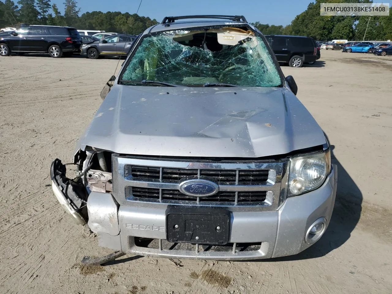 2008 Ford Escape Xlt VIN: 1FMCU03138KE51408 Lot: 74201804