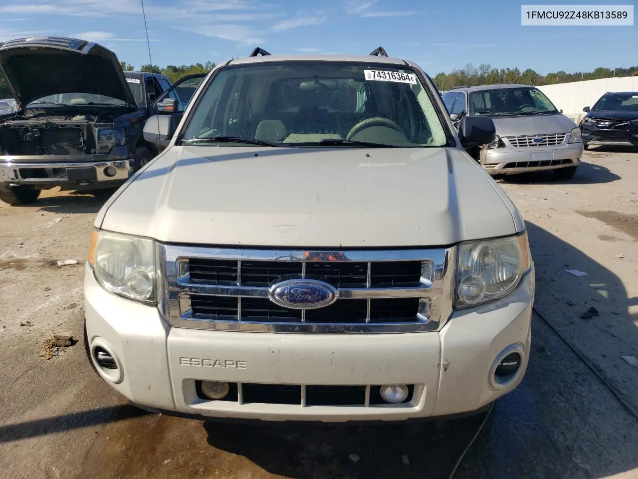 2008 Ford Escape Xls VIN: 1FMCU92Z48KB13589 Lot: 74316364