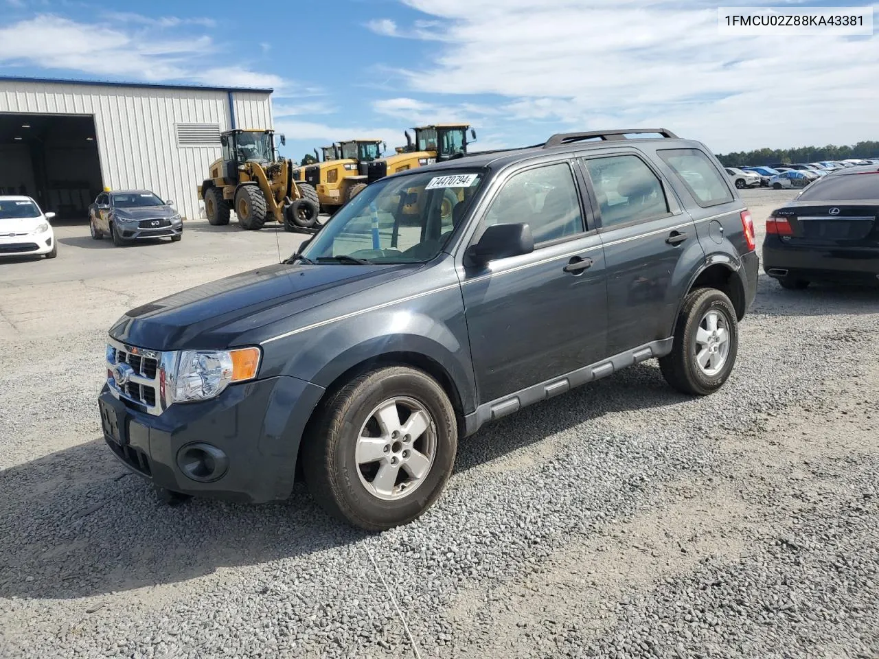 2008 Ford Escape Xls VIN: 1FMCU02Z88KA43381 Lot: 74470794