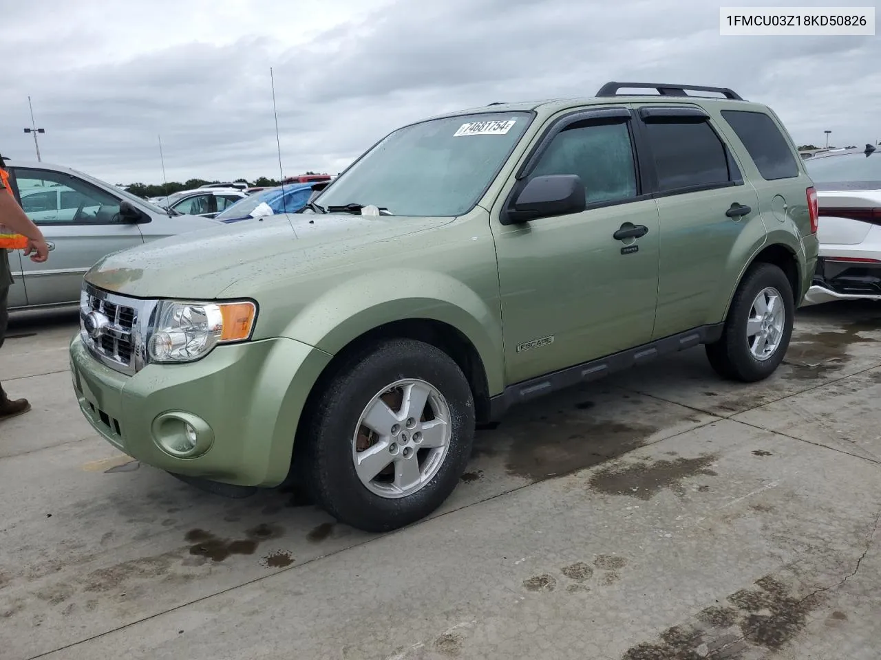 2008 Ford Escape Xlt VIN: 1FMCU03Z18KD50826 Lot: 74681754