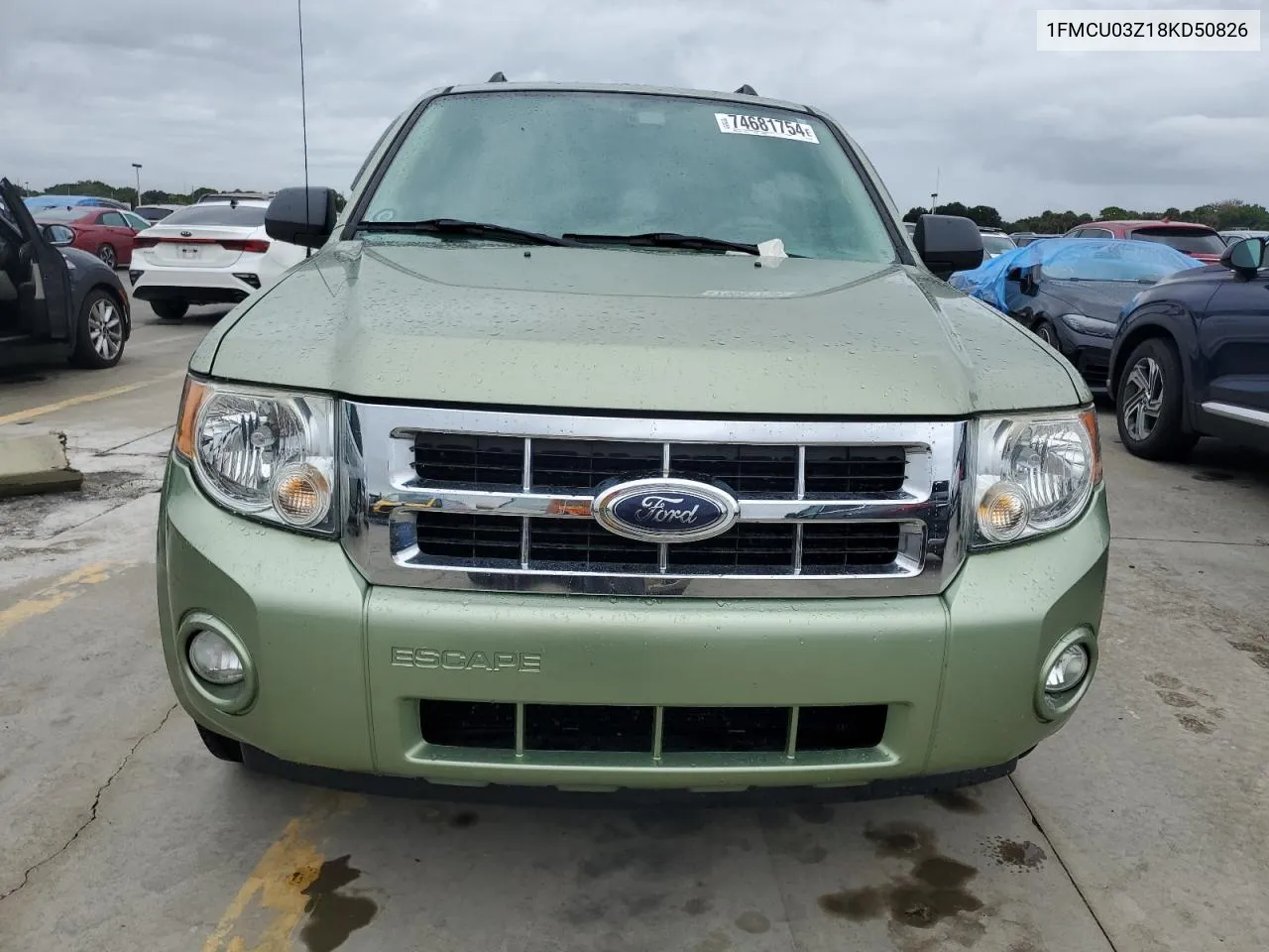 2008 Ford Escape Xlt VIN: 1FMCU03Z18KD50826 Lot: 74681754