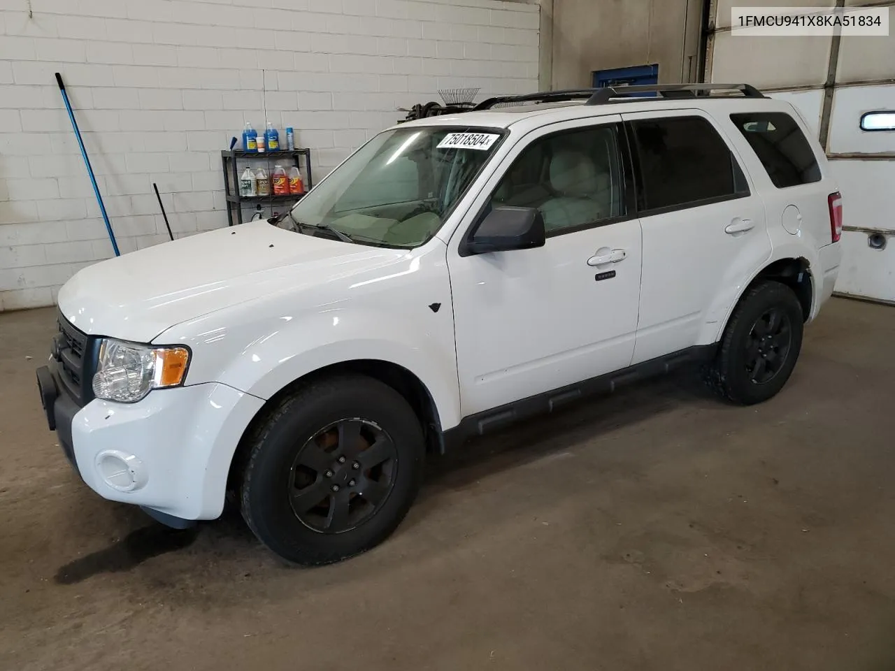 2008 Ford Escape Limited VIN: 1FMCU941X8KA51834 Lot: 75018504