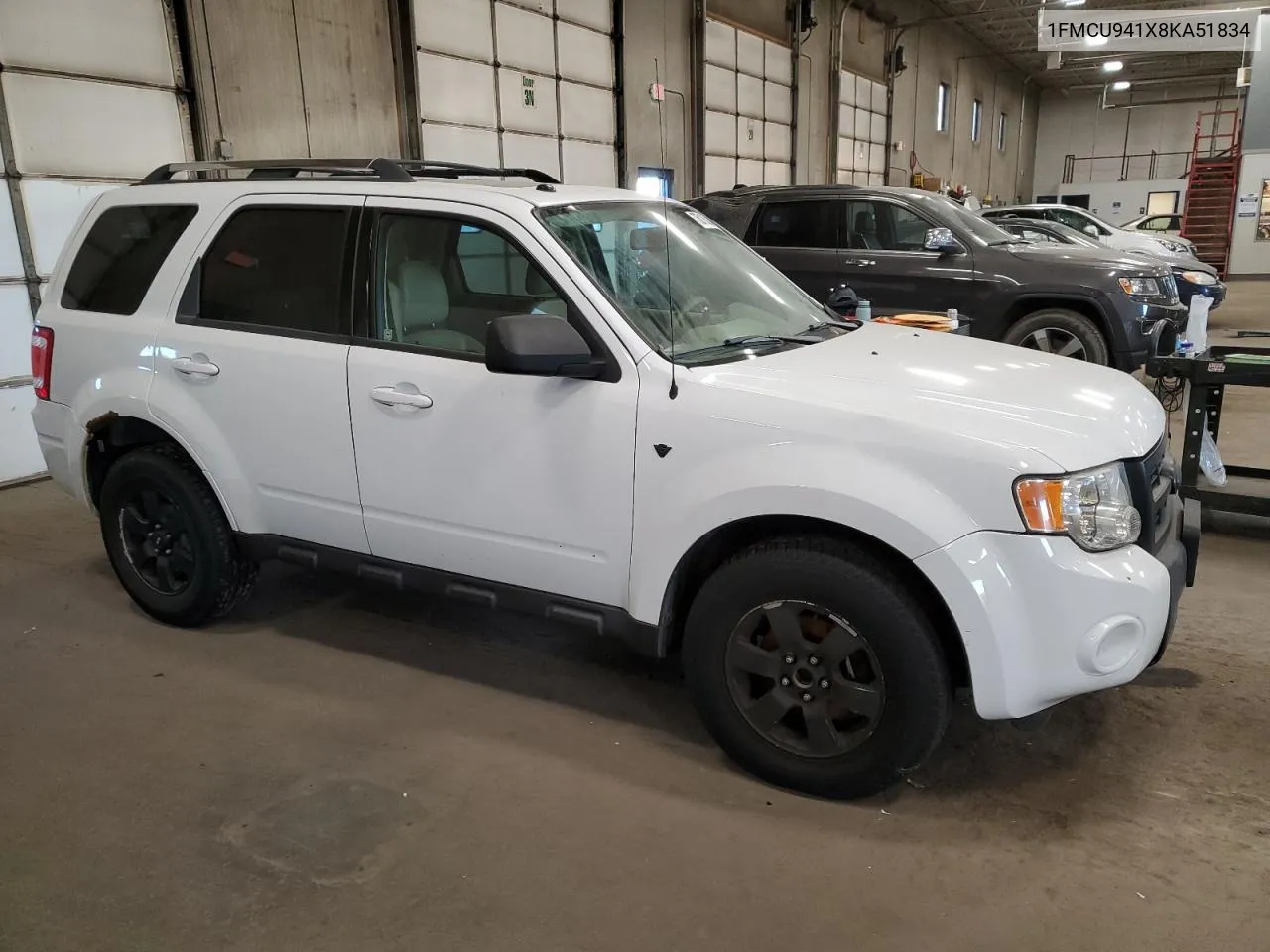 2008 Ford Escape Limited VIN: 1FMCU941X8KA51834 Lot: 75018504