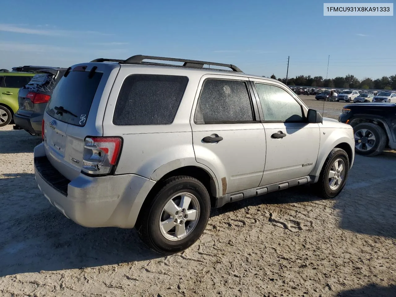 2008 Ford Escape Xlt VIN: 1FMCU931X8KA91333 Lot: 75128474