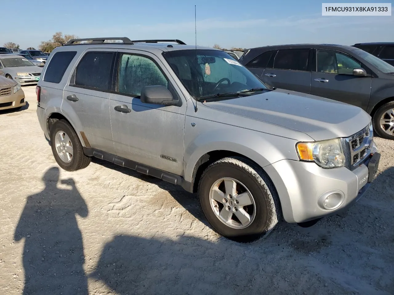 2008 Ford Escape Xlt VIN: 1FMCU931X8KA91333 Lot: 75128474