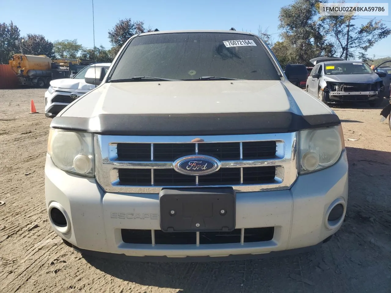 2008 Ford Escape Xls VIN: 1FMCU02Z48KA59786 Lot: 76072164