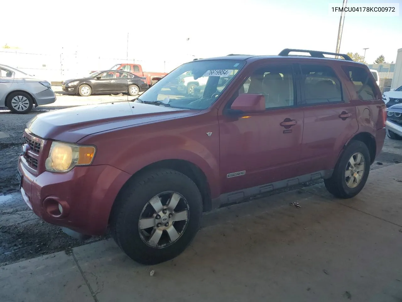 2008 Ford Escape Limited VIN: 1FMCU04178KC00972 Lot: 76619954