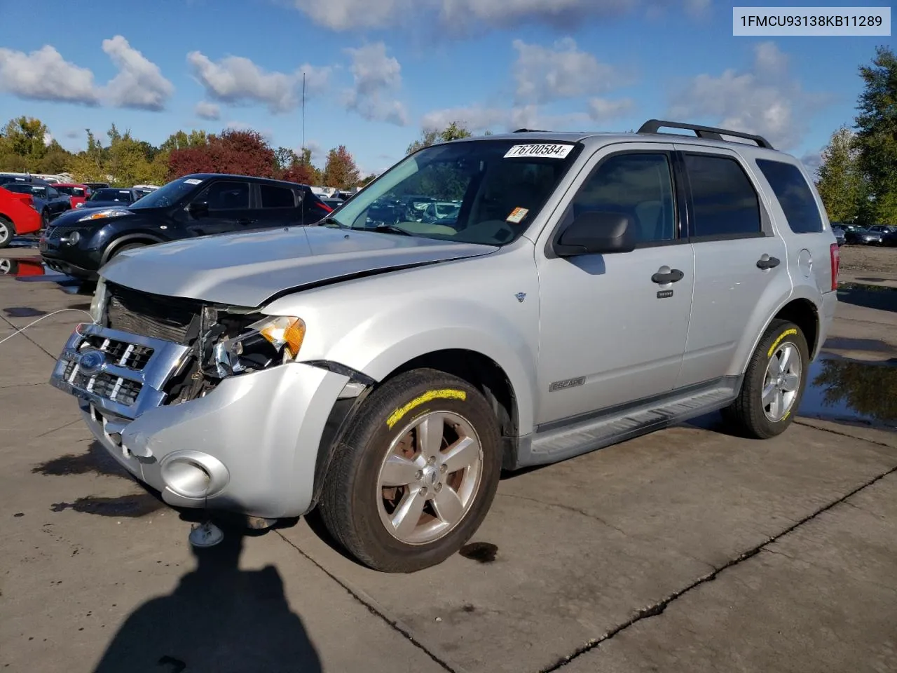 2008 Ford Escape Xlt VIN: 1FMCU93138KB11289 Lot: 76700584