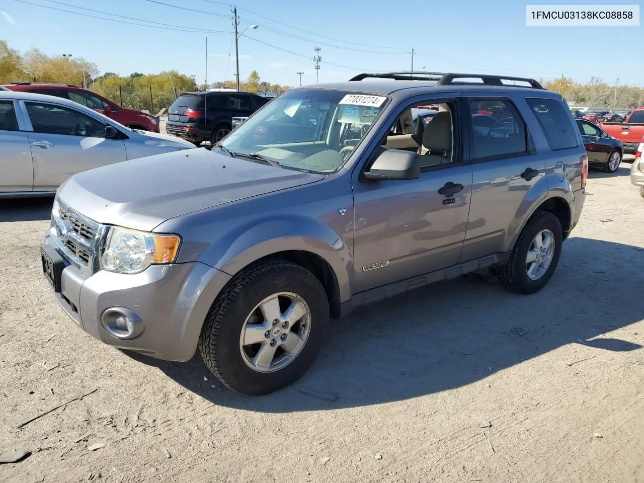 2008 Ford Escape Xlt VIN: 1FMCU03138KC08858 Lot: 77031274